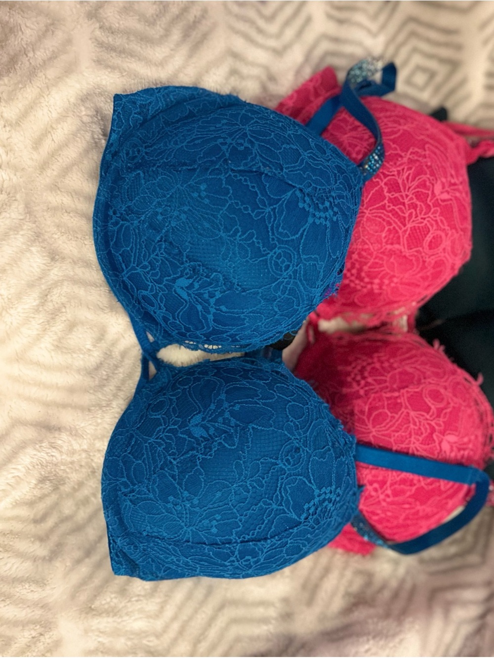 Victoria's Secret Blue Lace Push-Up Bra bombshell collection push up